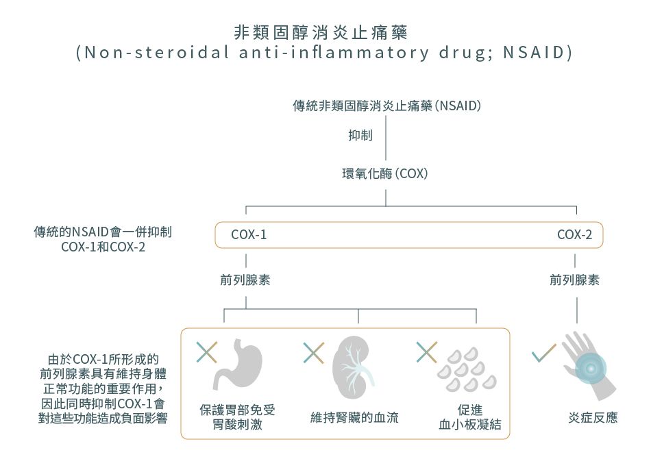 傳統非類固醇消炎止痛藥 (NASID) 藥物機理